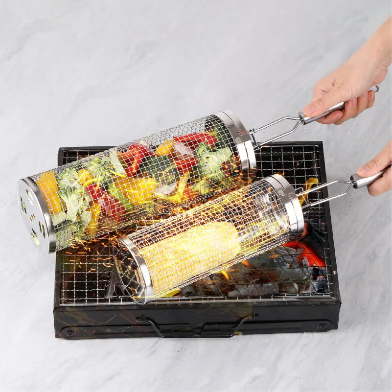 ステンレス製ローリンググリルバスケット – キャンプ、バーベ - Camping Cooking Essentials のレビューと価格