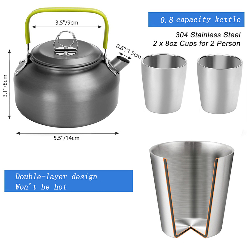 1 セット屋外ポットパンキャンプ調理器具ピクニック調理セット - Camping Cooking Pots And Pans Set のレビューと価格