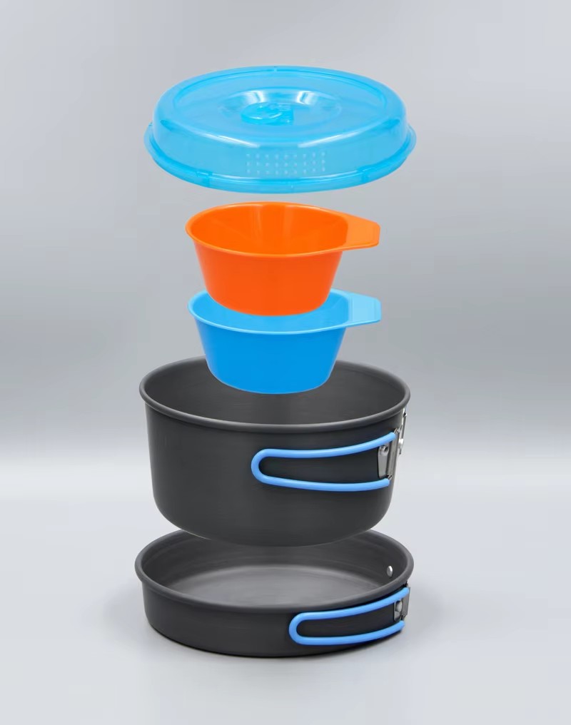 キャンプ調理器具バックパッキングポットパンボウルキットアウト - Camping Cooking Pots And Pans Set のレビューと価格