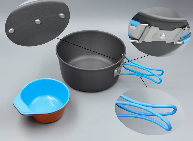 キャンプ調理器具バックパッキングポットパンボウルキットアウト - Camping Cooking Pots And Pans Set のレビューと価格