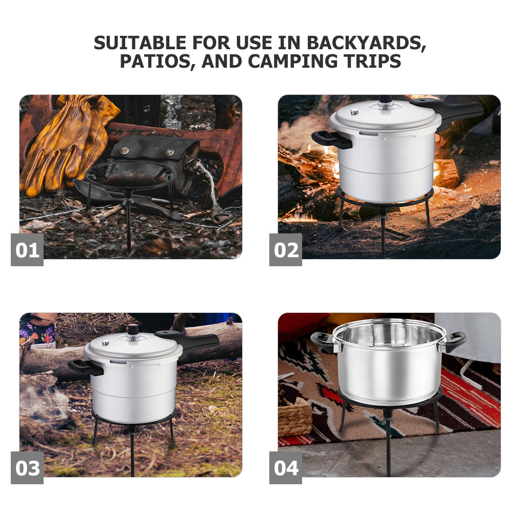 取り外し可能な焚き火台調理用三脚鍋スタンド 三角形中華鍋ホル - Camping Cooking Open Fire のレビューと価格