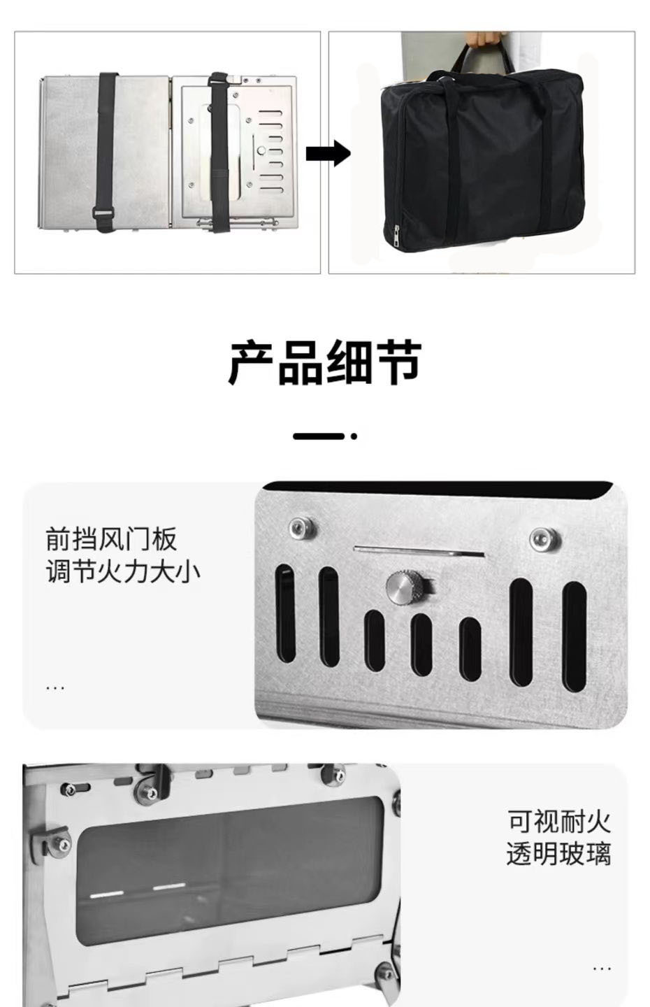 ステンレス製ポータブルテントストーブ 折りたたみ式 サイドガ - Camping Cooking Cast Iron のレビューと価格