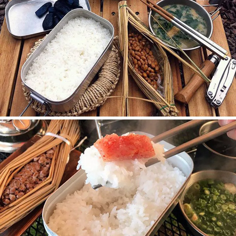 新しい弁当箱大人の正方形屋外外出キャンプ調理アーティファクト - Japanese Camping Cooking のレビューと価格