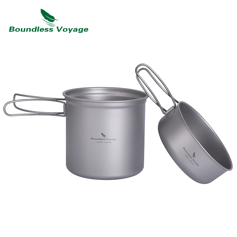 Boundless Voyage チタン製鍋フライパンセット - Camping Cooking Pots And Pans Set のレビューと価格